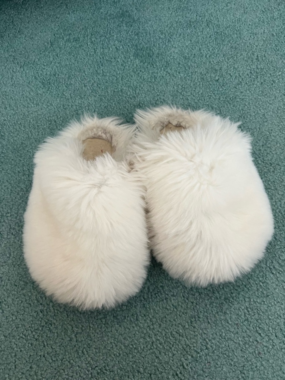 Kids Plush Faux Fur Slip-On Slippers - White